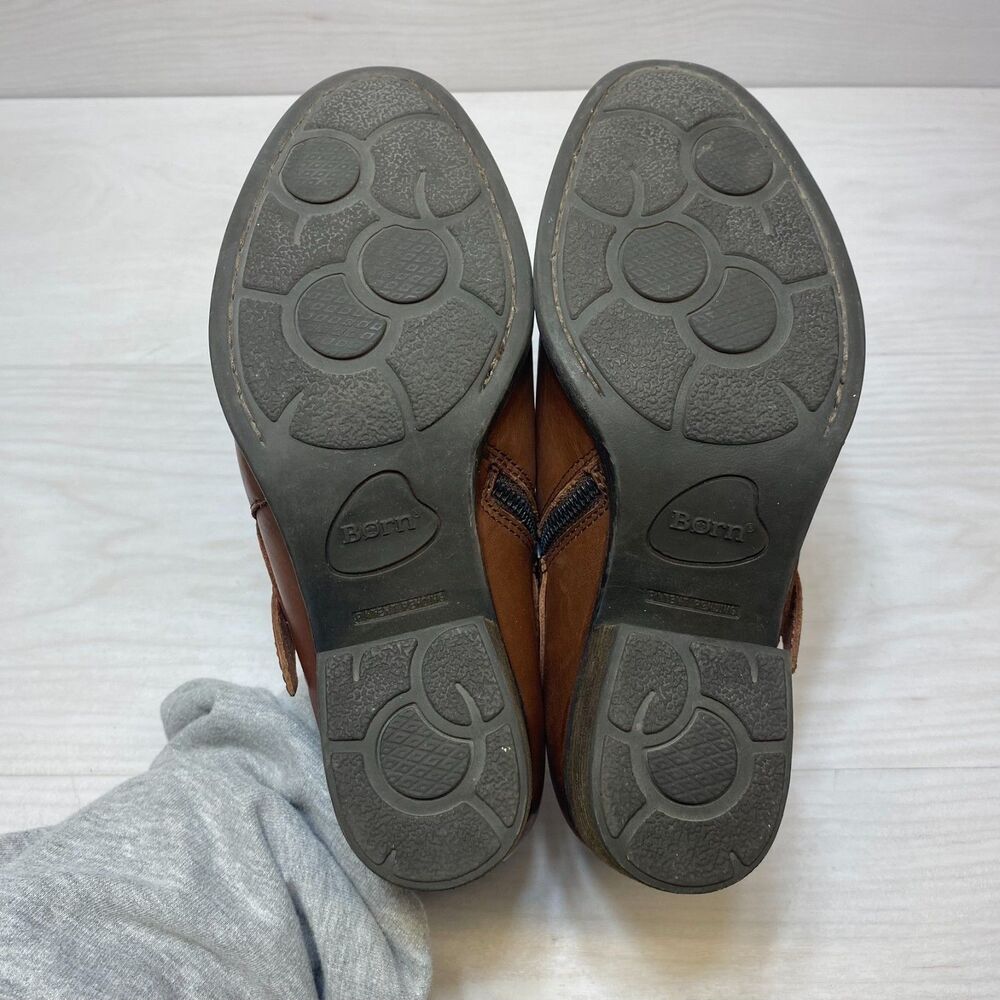 Born Timmons‎ Ankle Boots Women’s Size 8.5M Brown Leather Block Heel Comfort - Picture 7 of 10
